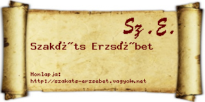 Szakáts Erzsébet névjegykártya